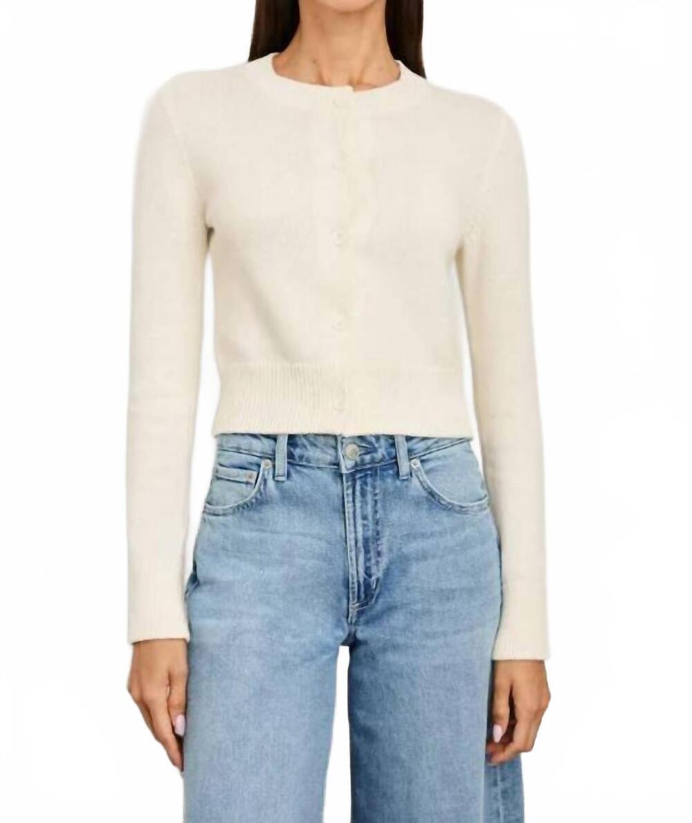 NEW RAILS norah ribbed cardigan in ivory